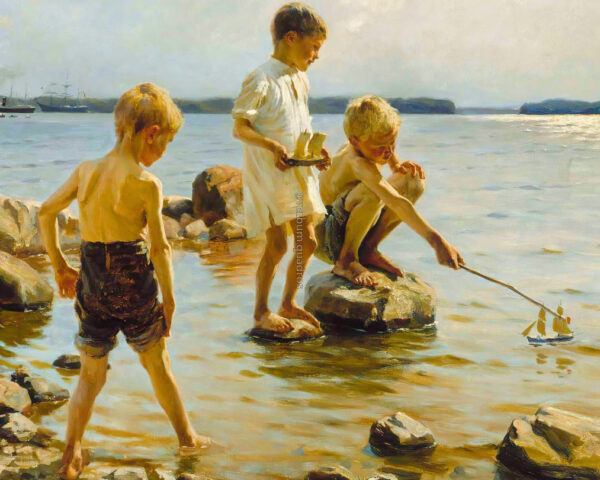 Meninos Brincando na Praia