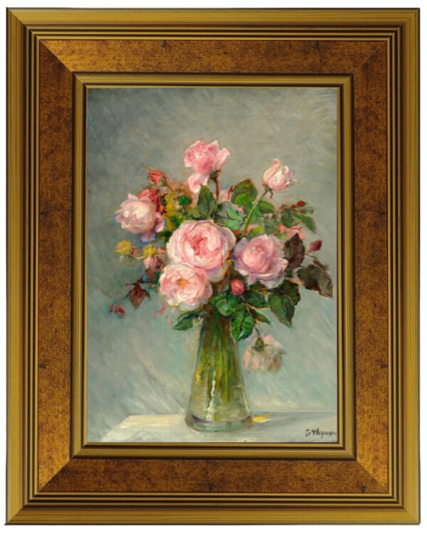 Rosas em um vaso de vidro