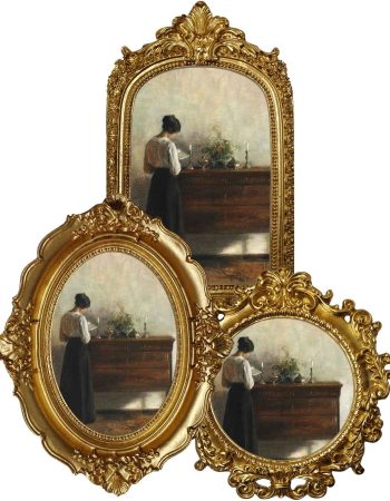 Quadro de parede e porta-retrato vintage - Interior com móveis (2)